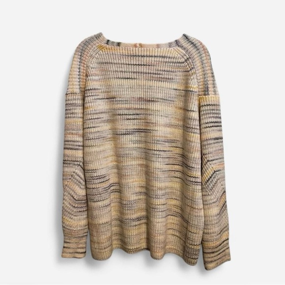 Michael Stars Autumn Spacedye V-neck Pullover Sweater in Rainbow Combo [Size 1X] - Picture 3 of 6